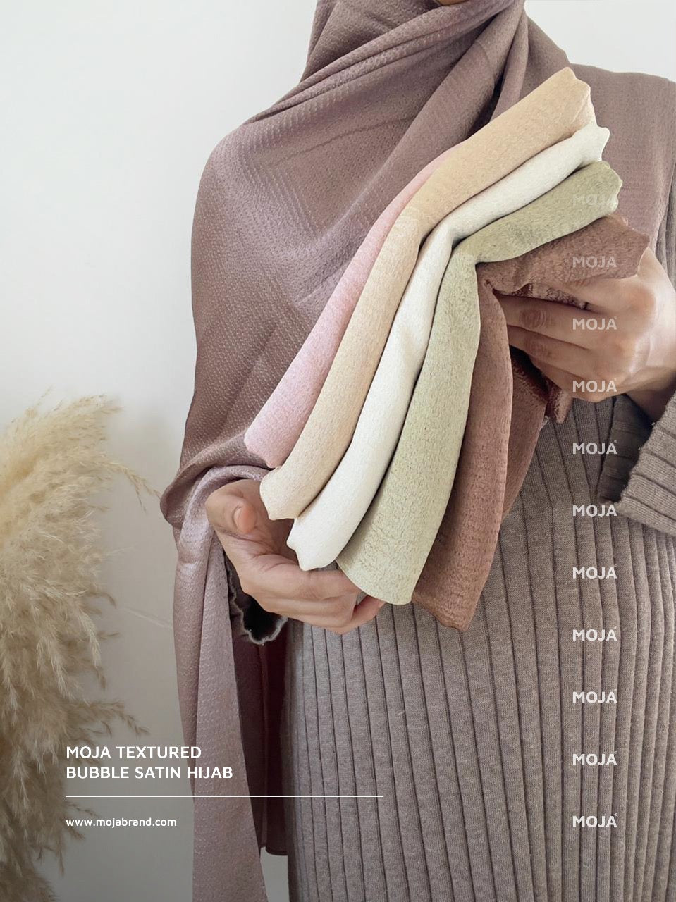 Moja Textured Bubble Satin Hijabs Summer Edition '26