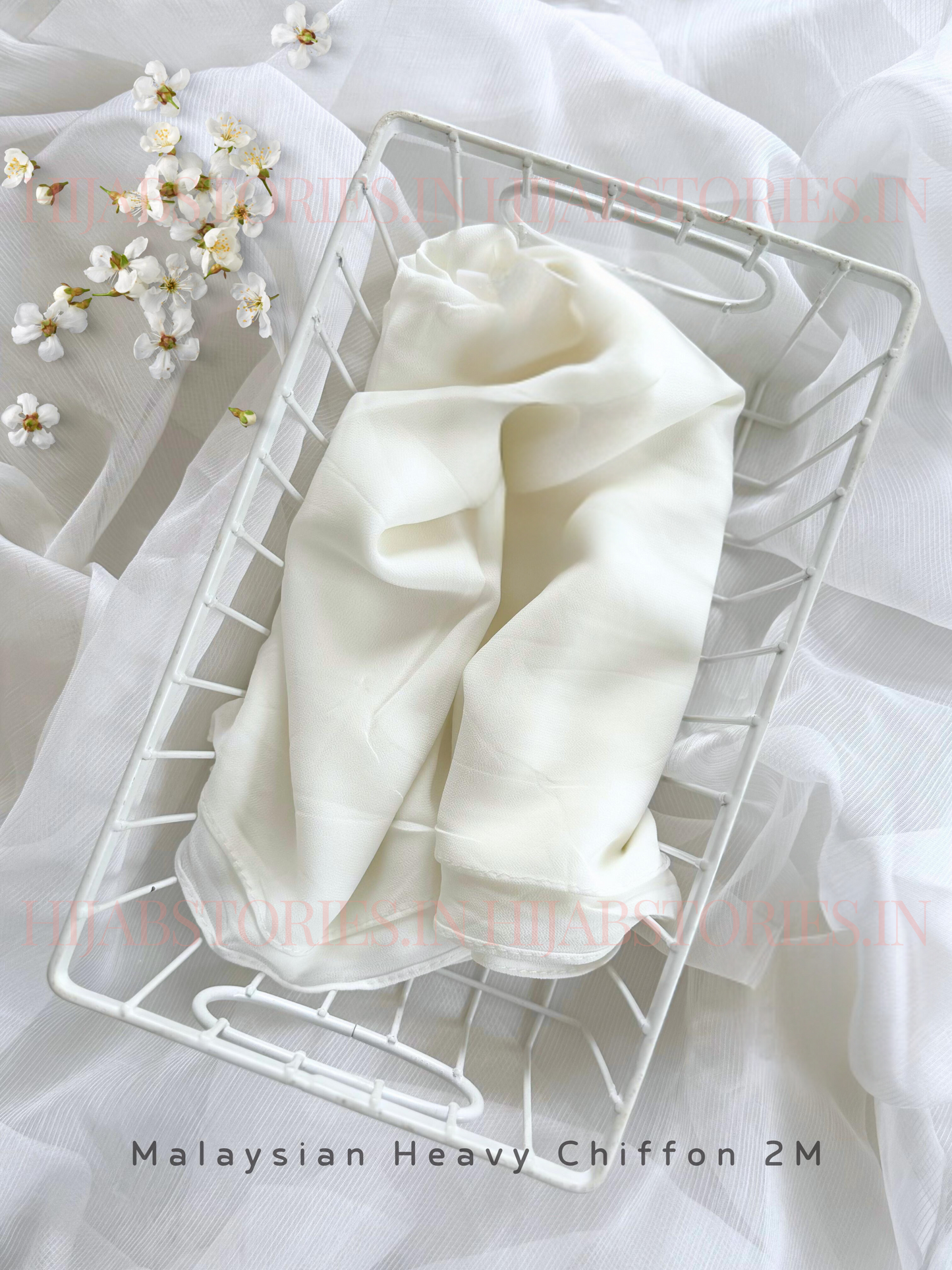 2M White Premium Heavy Malaysian Chiffon Hijabs – Default Title Chiffon Chiffon Hijabs