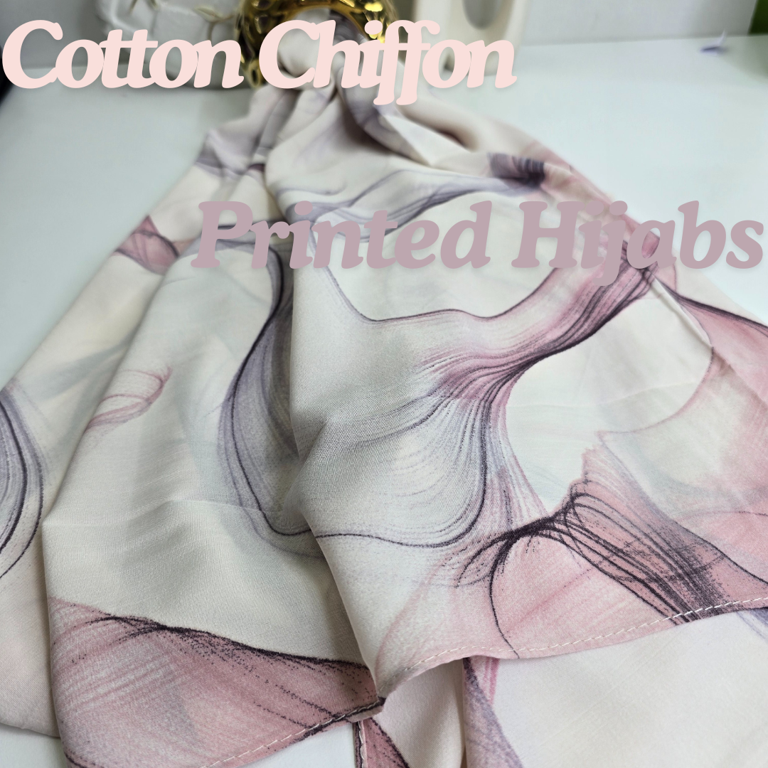 Zera Chiffon Printed Hijabs – blue-1 Chiffon Chiffon Hijabs