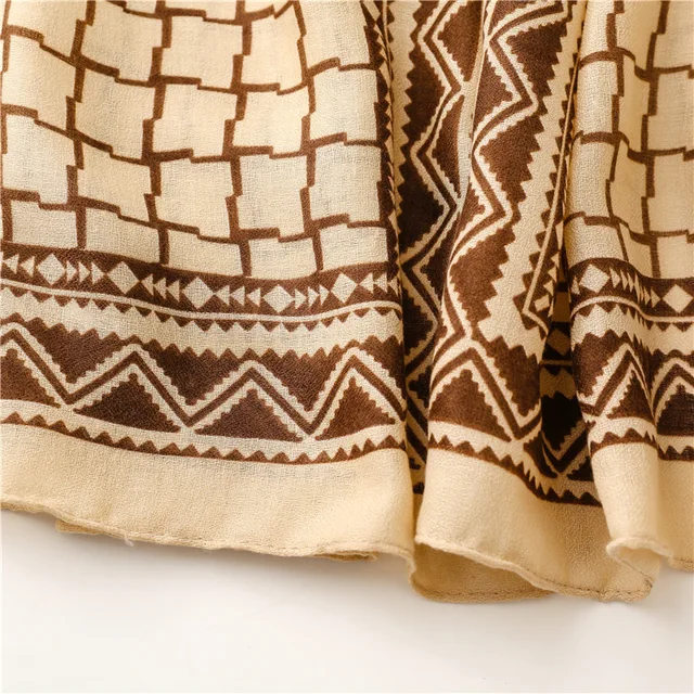Kifa Coffee & Brown Animal Printed Viscose Scarf