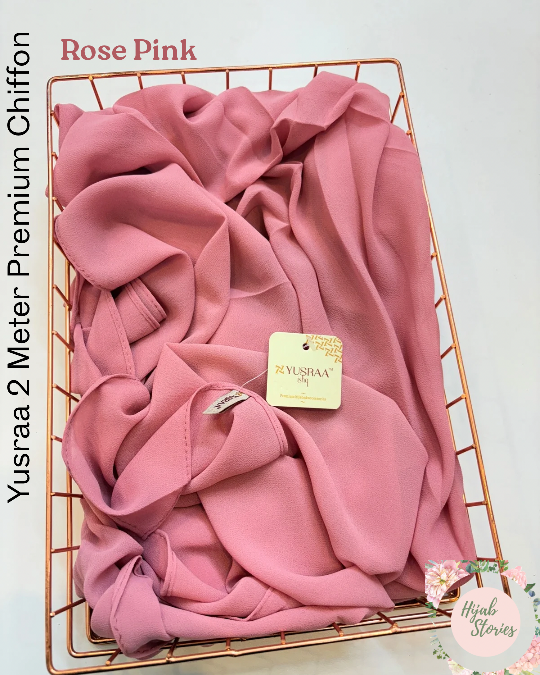 Rose Pink Yusraa 2 Meter Chiffon Hijabs