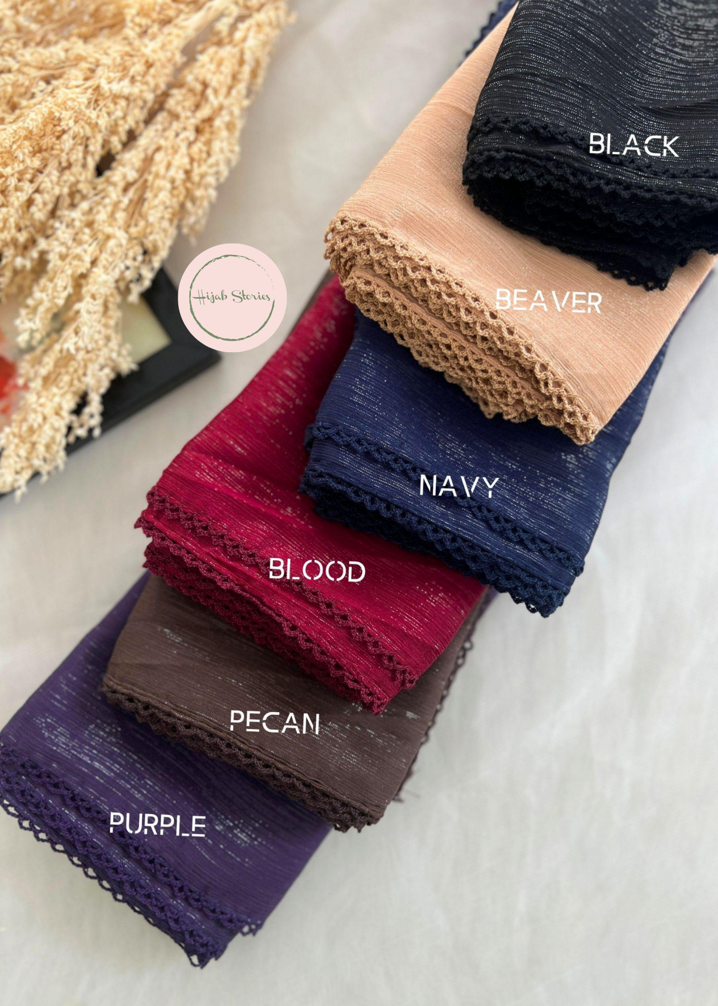 Georgette Shimmer Crochet Hijabs