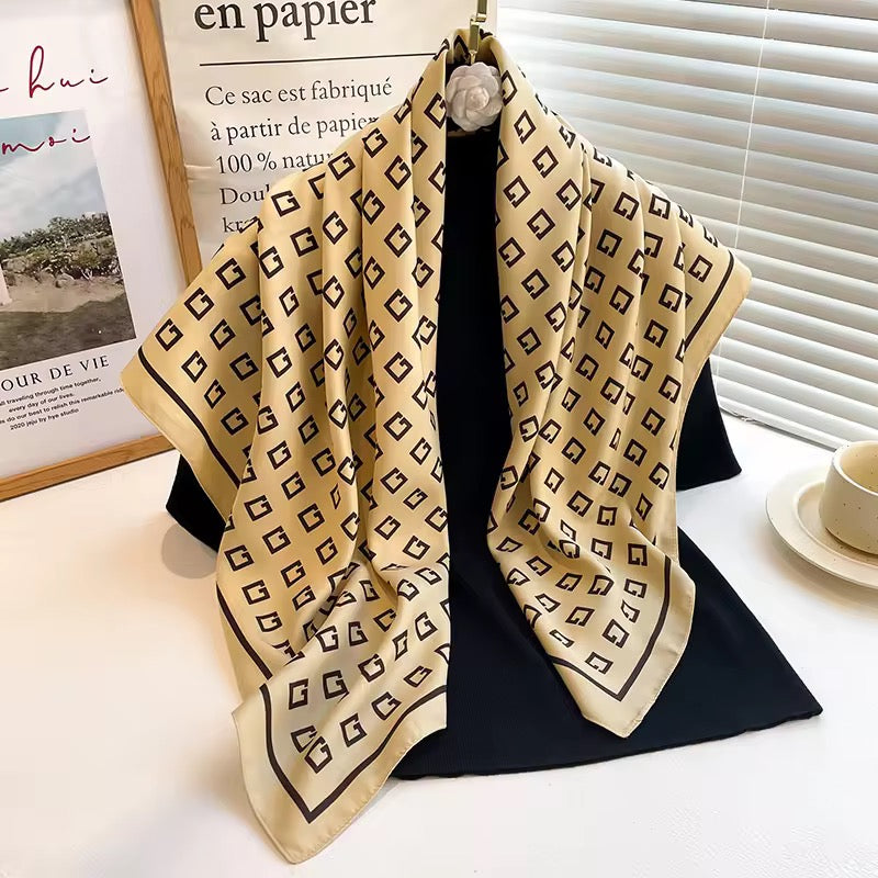Luxe Beige Square Scarf