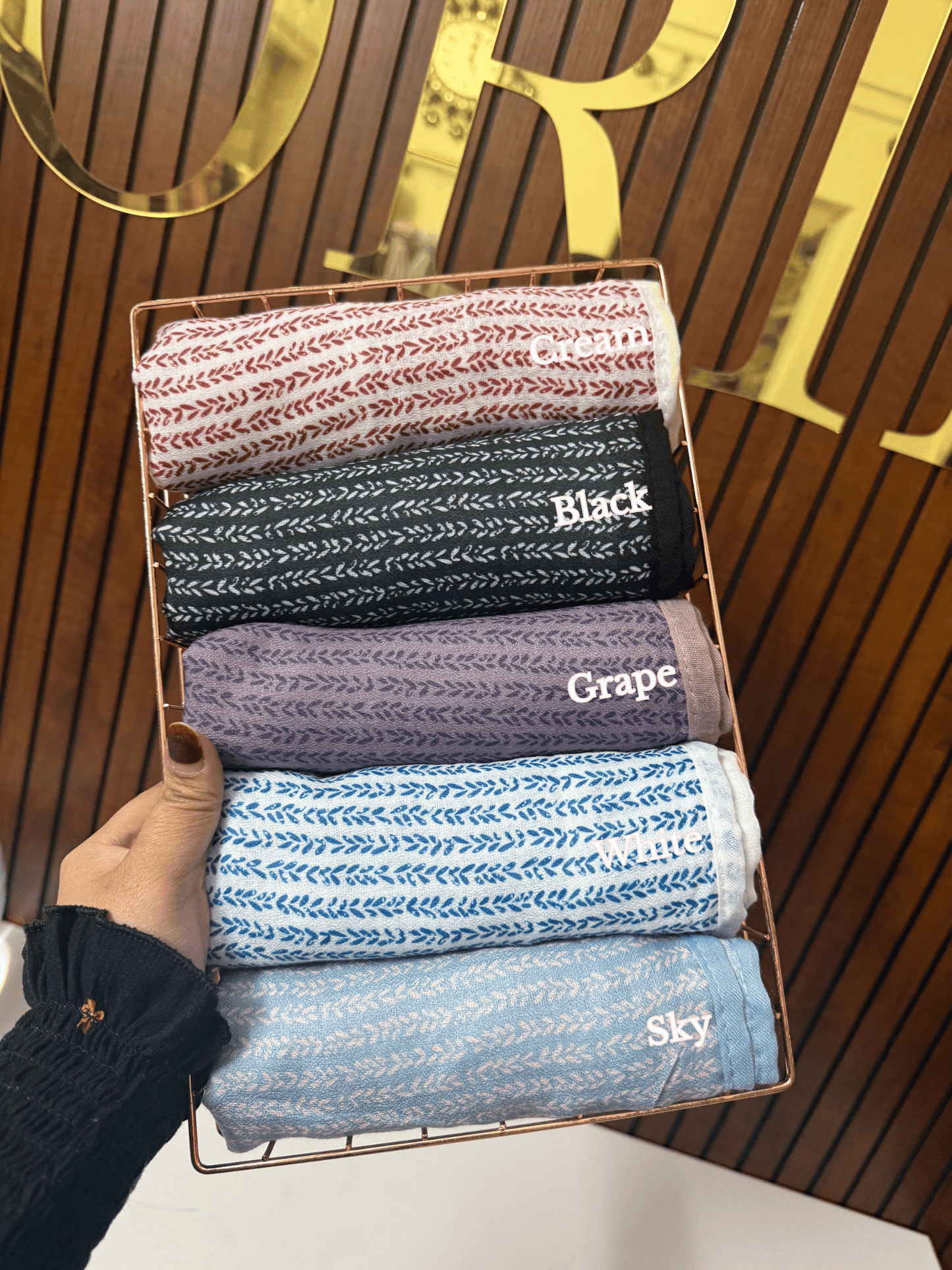 Cotton Printed Leaf Hijabs