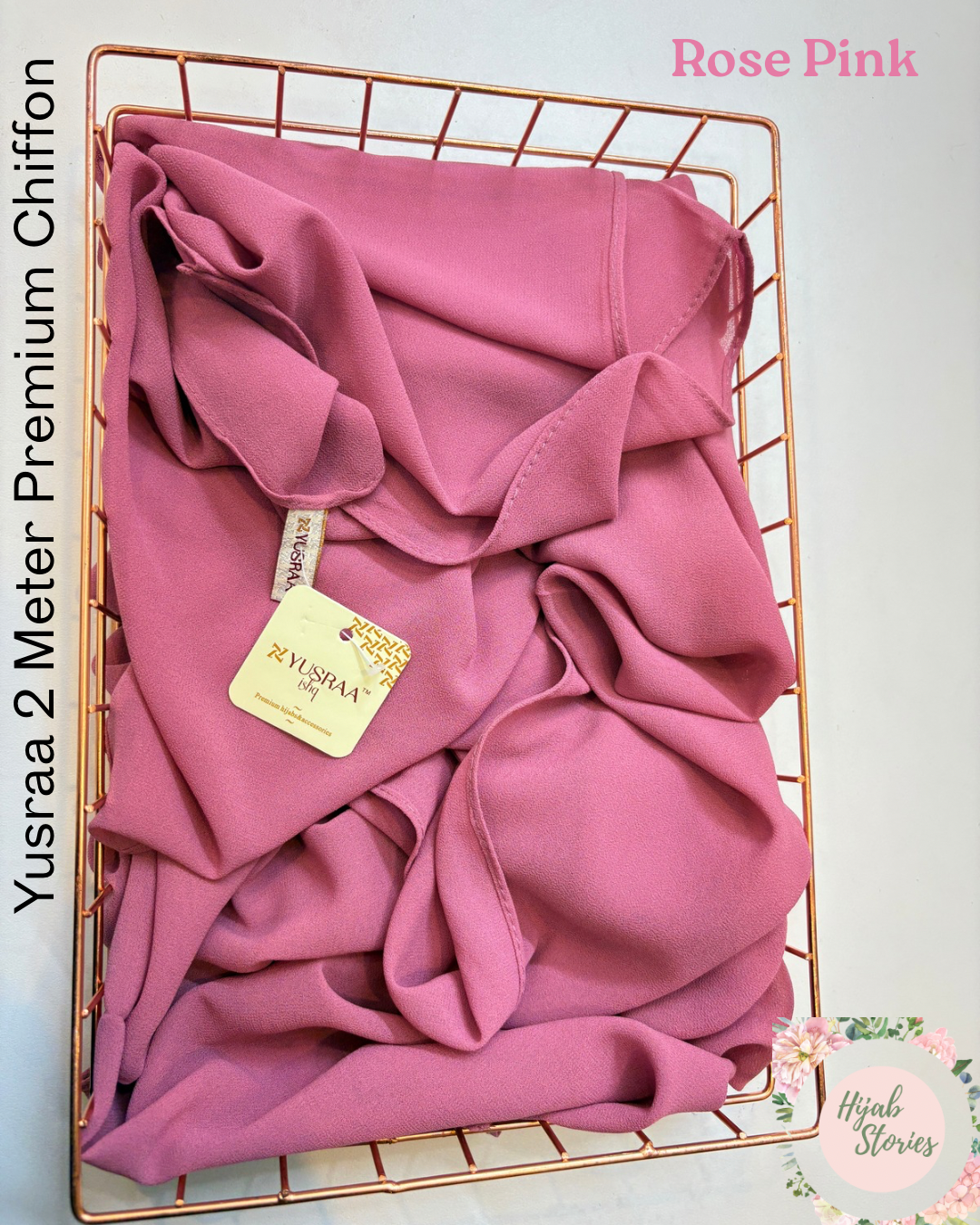 Rose Pink Yusraa 2 Meter Chiffon Hijabs