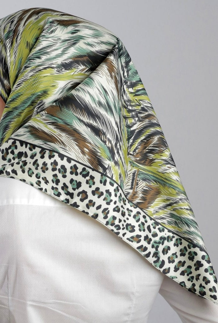 Green Wild Square Scarf