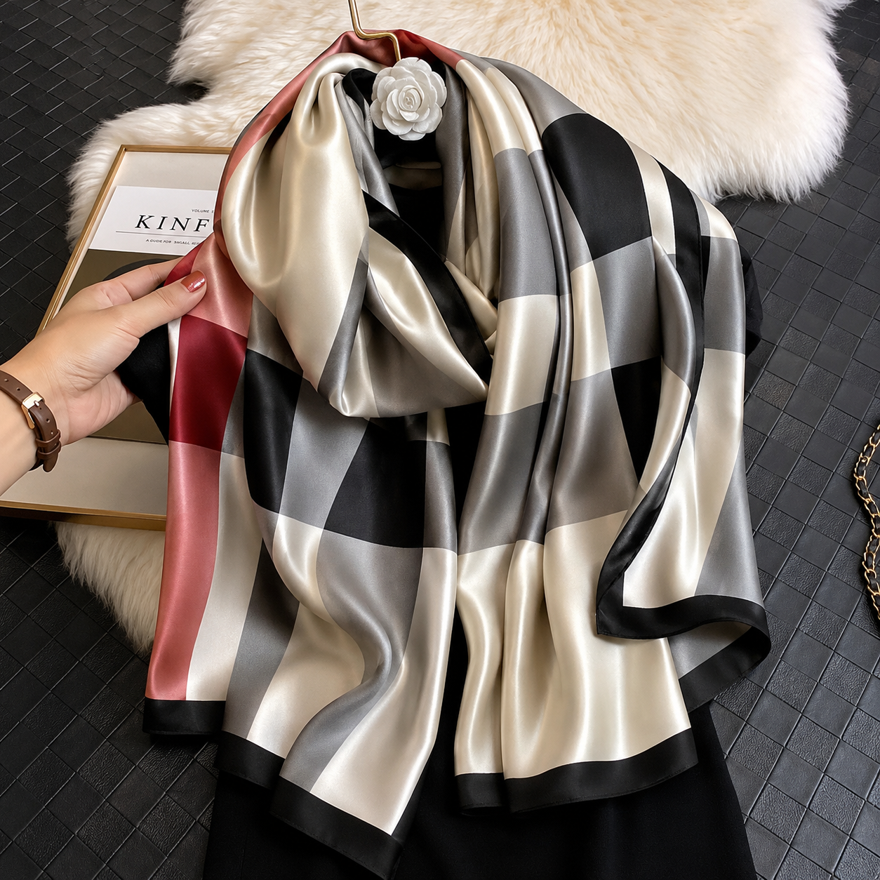 BB Printed Silk Scarf