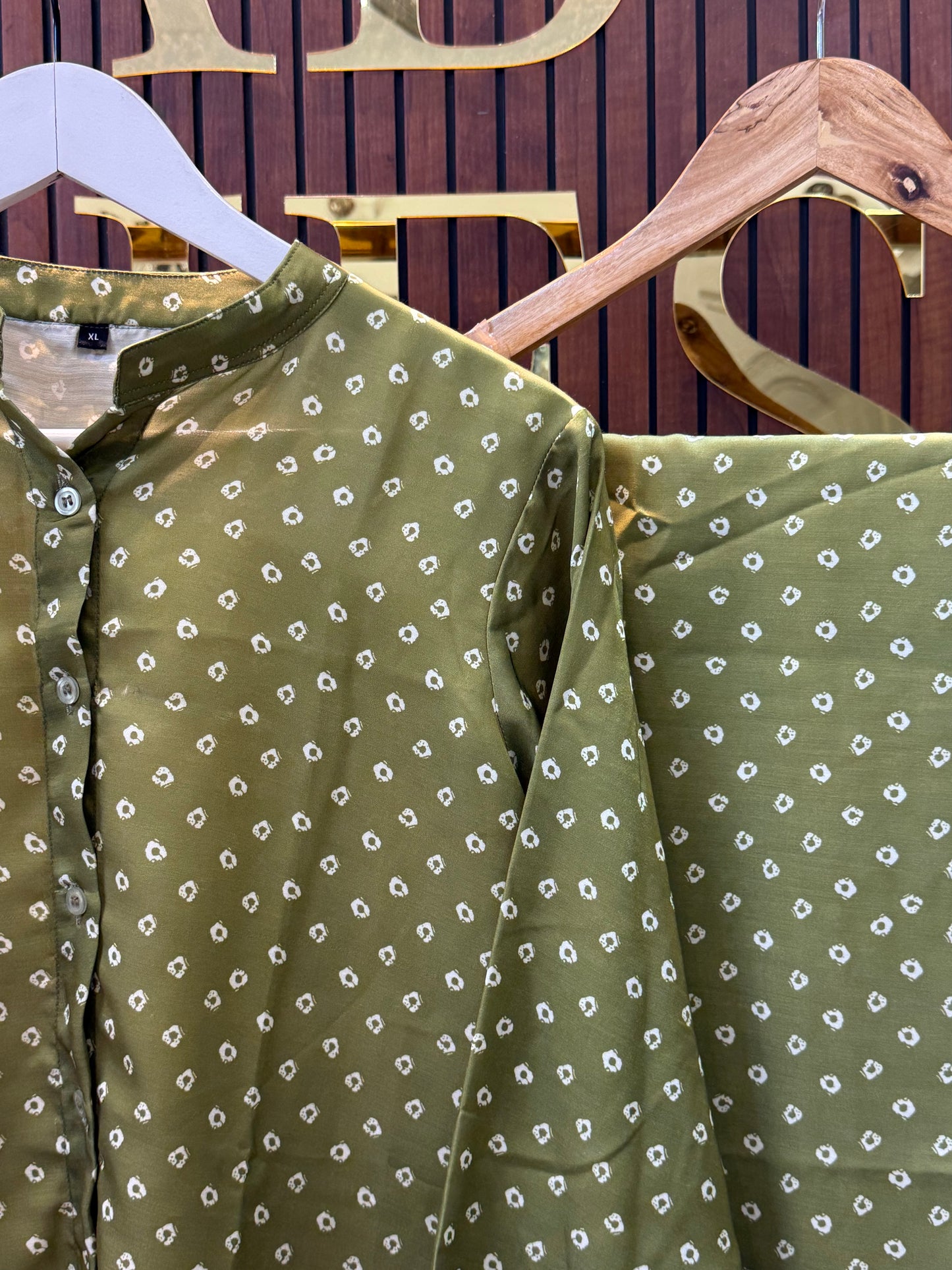 Noor Olive Maslin Cord Set – Soft & Flowy | Fits up to XL