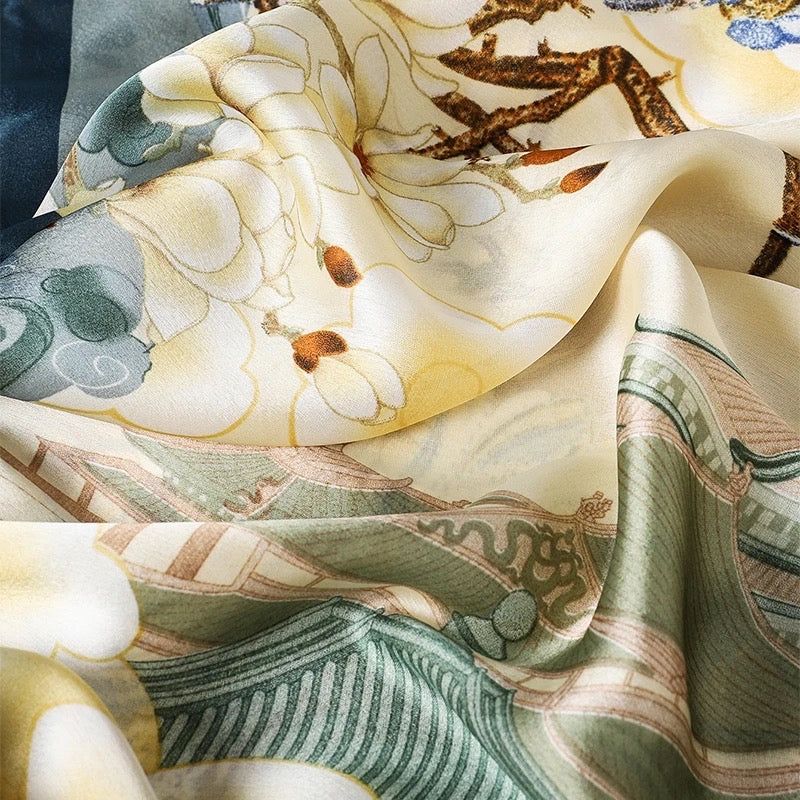 Enchanted Meadows Printed Silk Scarf