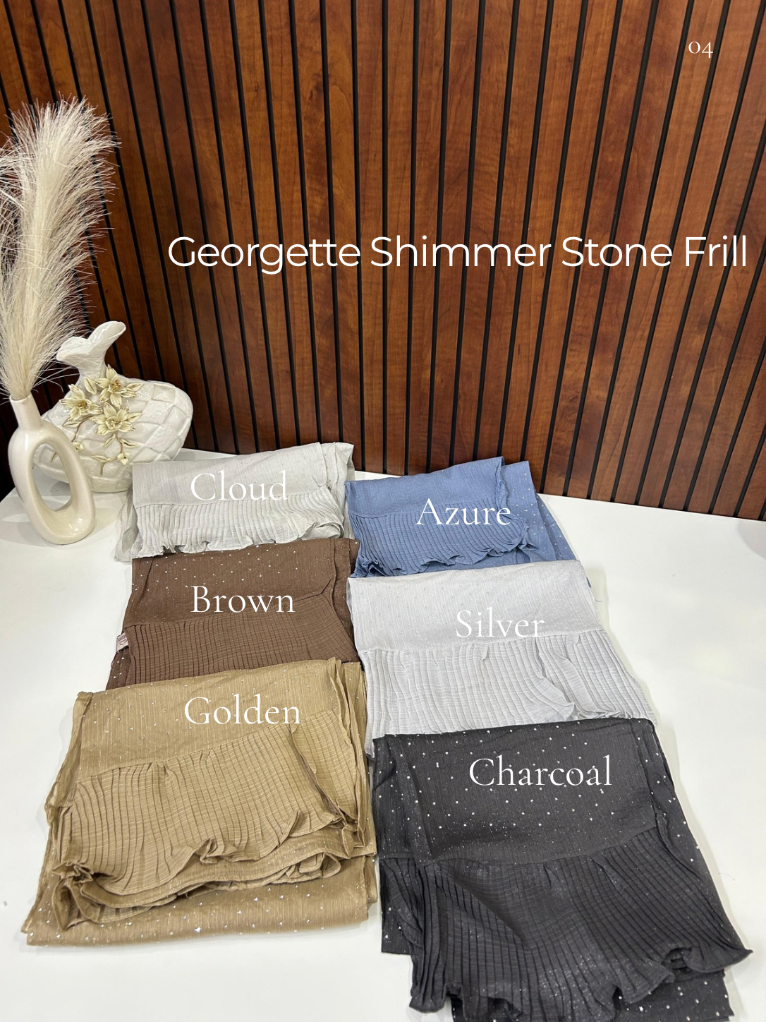 Georgette Shimmer Stone Frill Hijabs Summer Edition 26’