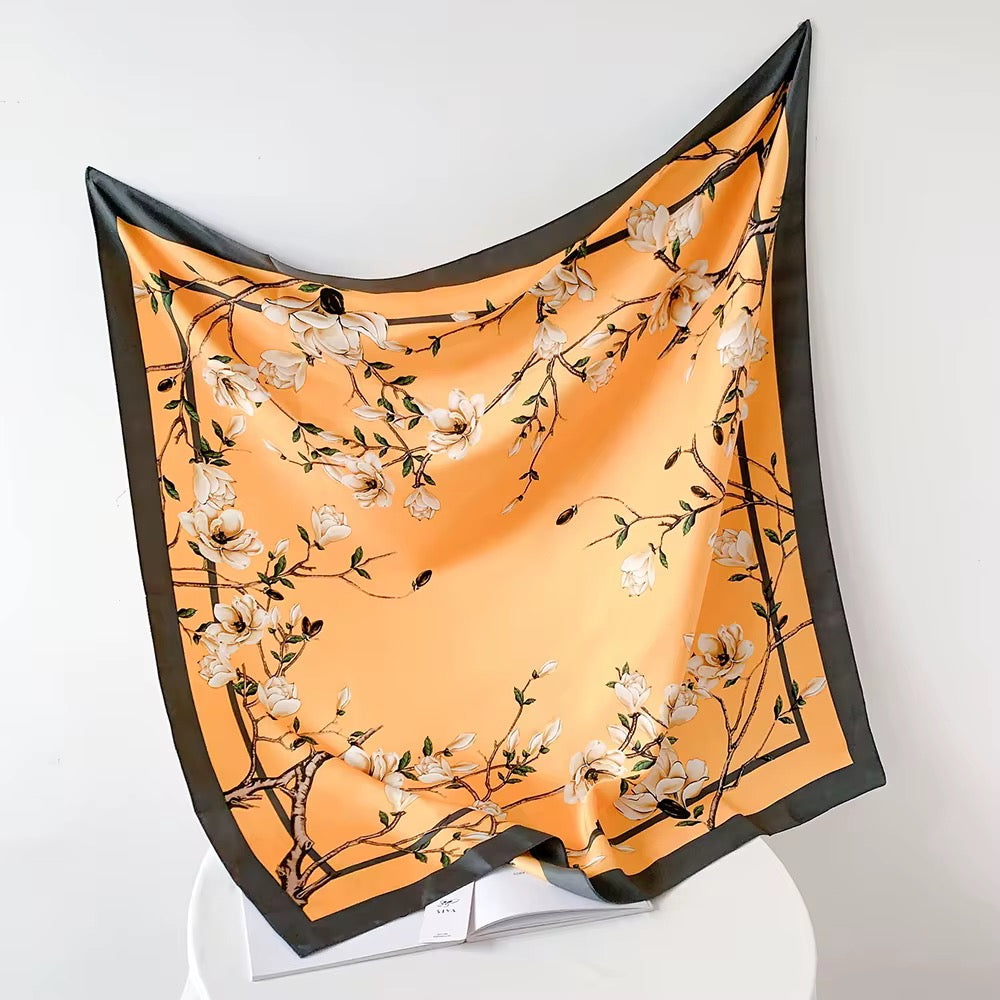 Mango Autumn Leaf Printed Square Scarf