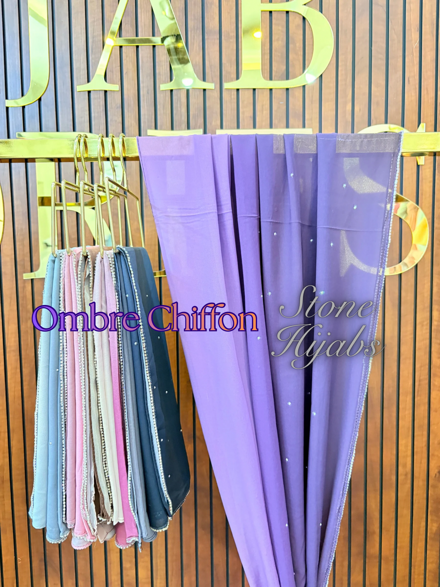 Ombre Chiffon Stone Hijabs