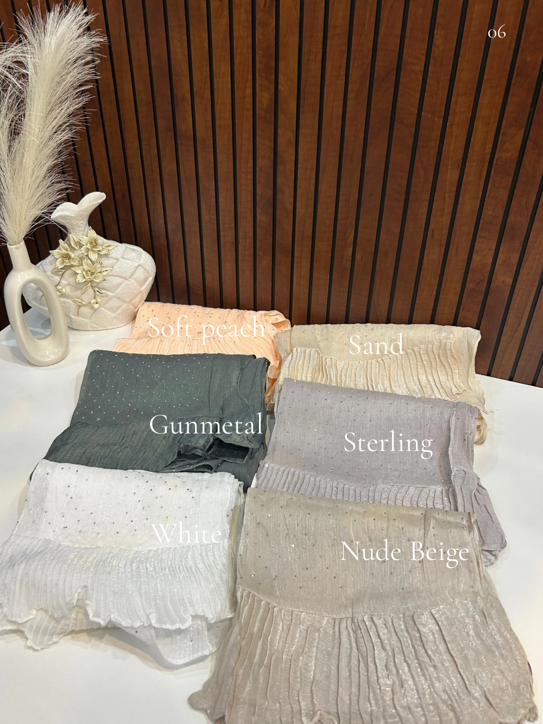 Organza Shimmer Stone Frill Hijabs Summer Edition 26’