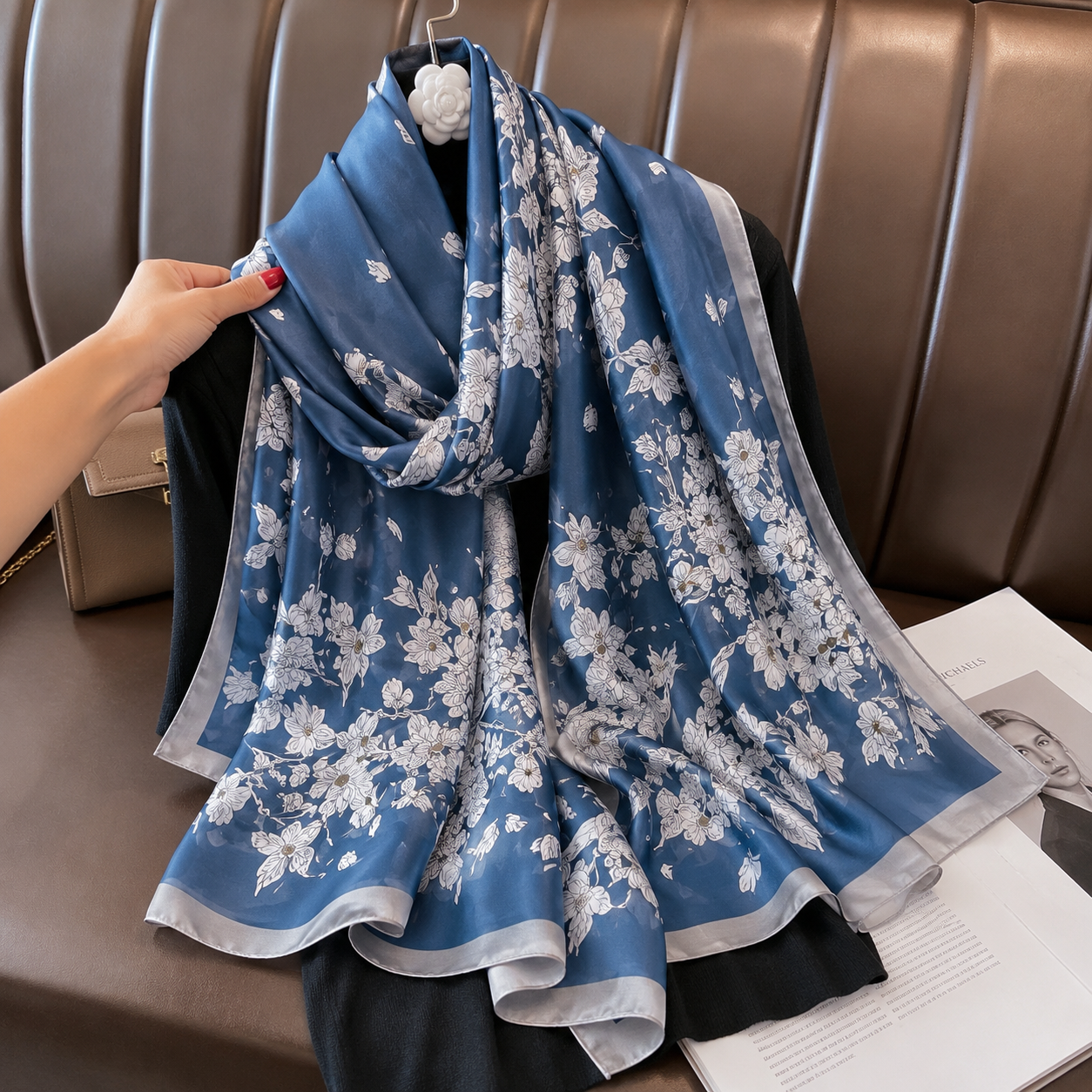 Autumn Dusk Printed Silk Scarf