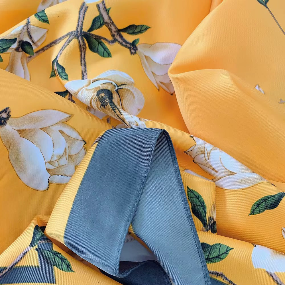 Mango Autumn Leaf Printed Square Scarf