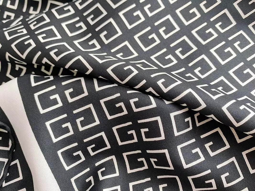 Mid night Rustic G Printed Square Scarf