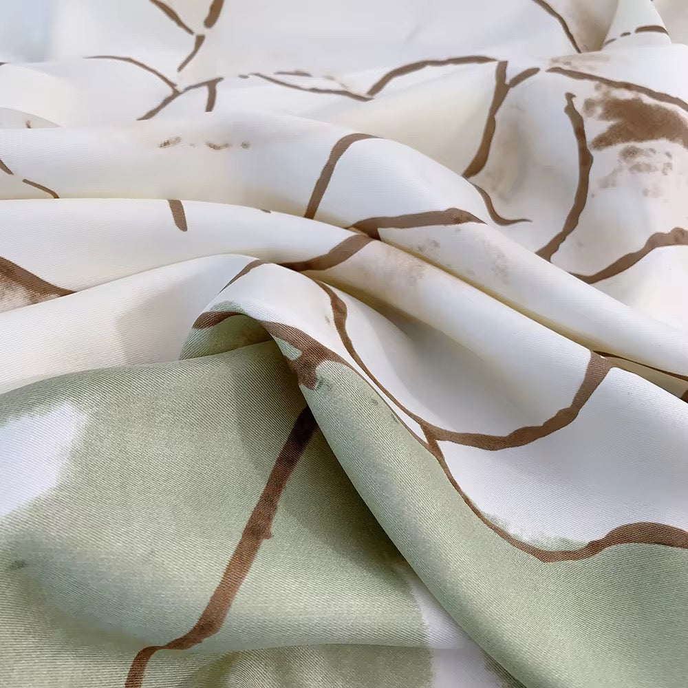 Cream Meadow Whisper Printed Square Scarf