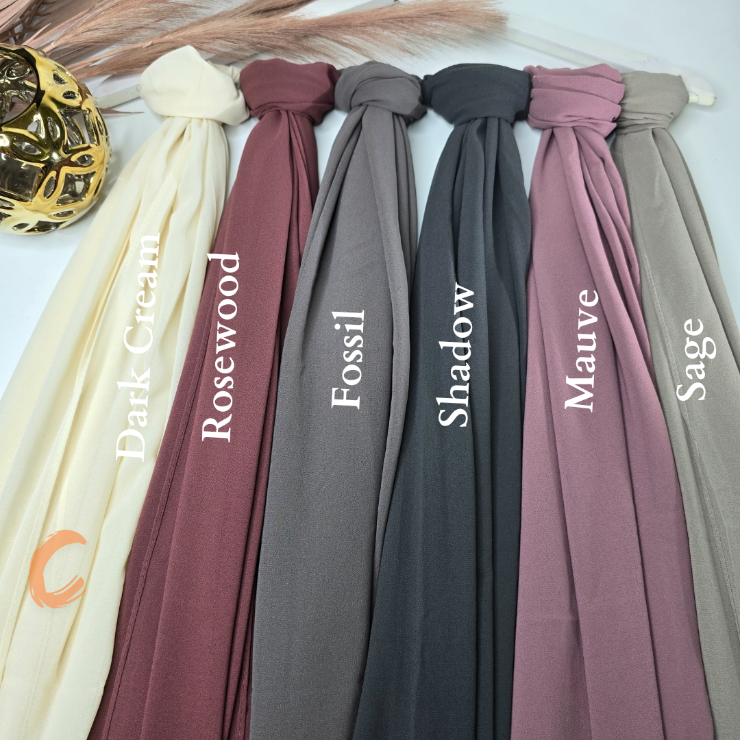 2.1 Meter Premium Malaysian Heavy Chiffon Hijabs – almond Chiffon Chiffon Hijabs