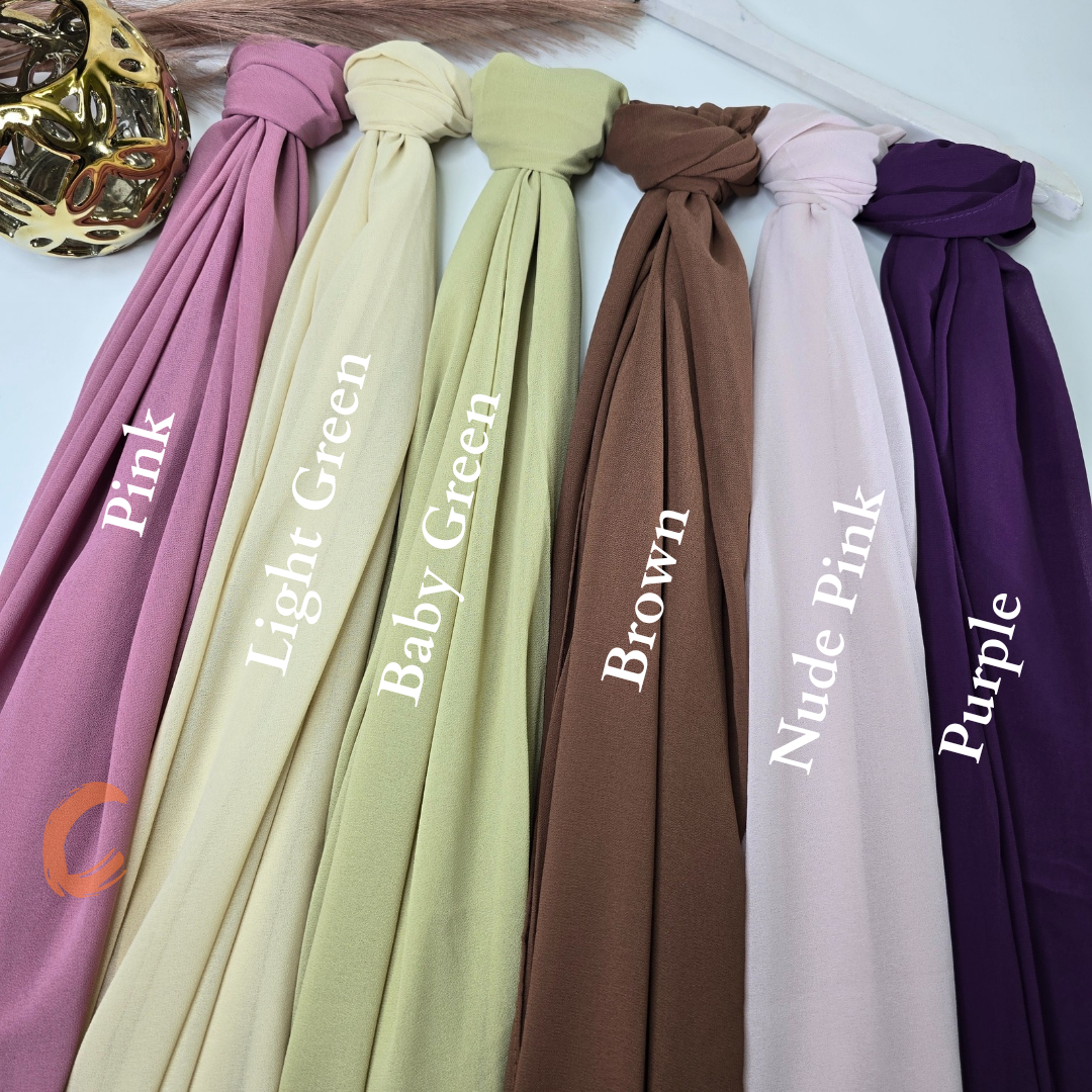 2.1 Meter Premium Malaysian Heavy Chiffon Hijabs