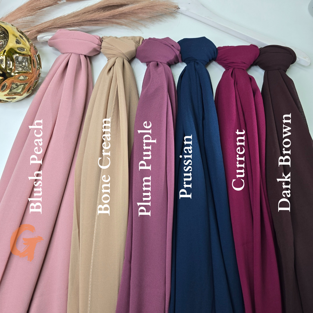 2.1 Meter Premium Malaysian Heavy Chiffon Hijabs