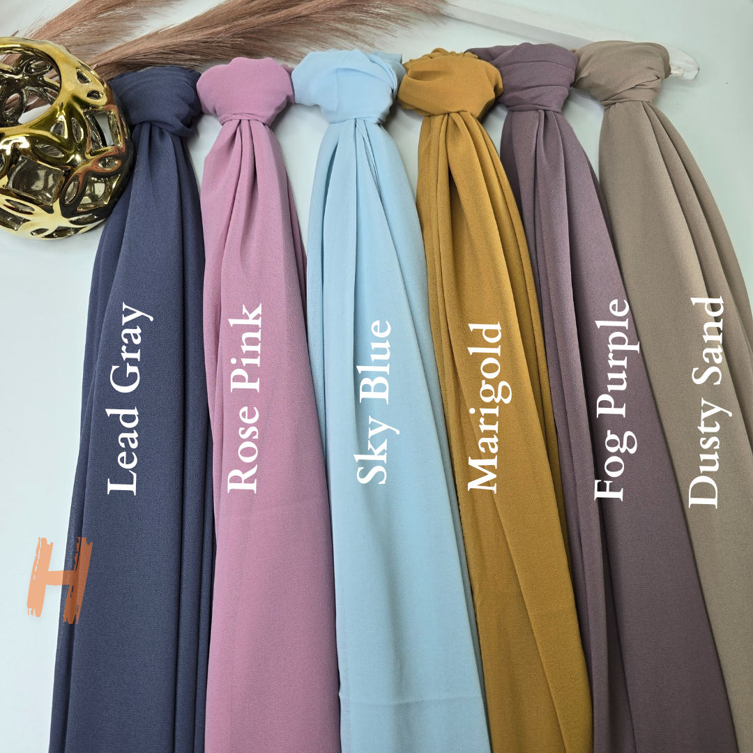 2.1 Meter Premium Malaysian Heavy Chiffon Hijabs