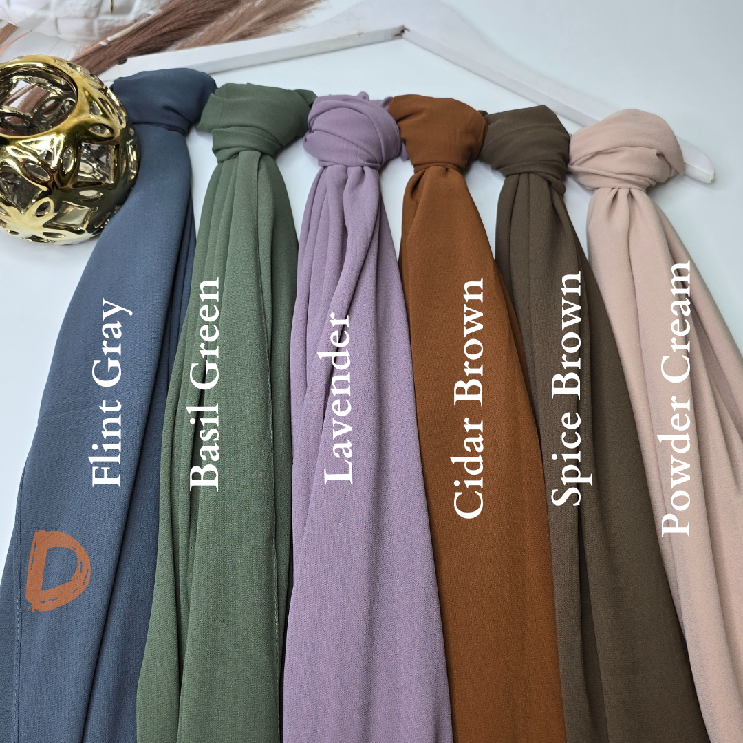 2.1 Meter Premium Malaysian Heavy Chiffon Hijabs