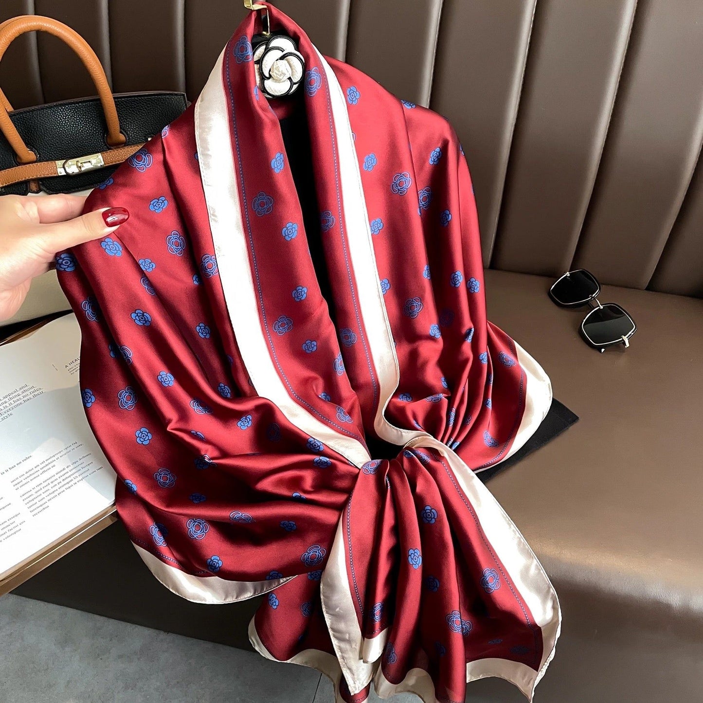 Breathable Silk Scarf – Glossy Finish with Elegant Drape