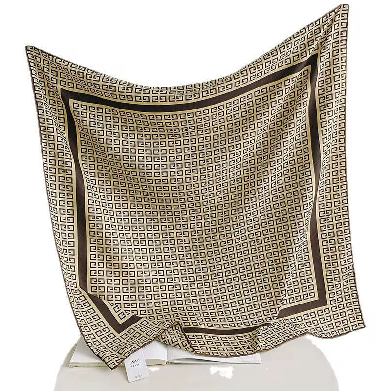 Cream Rustic G Printed Square Scarf
