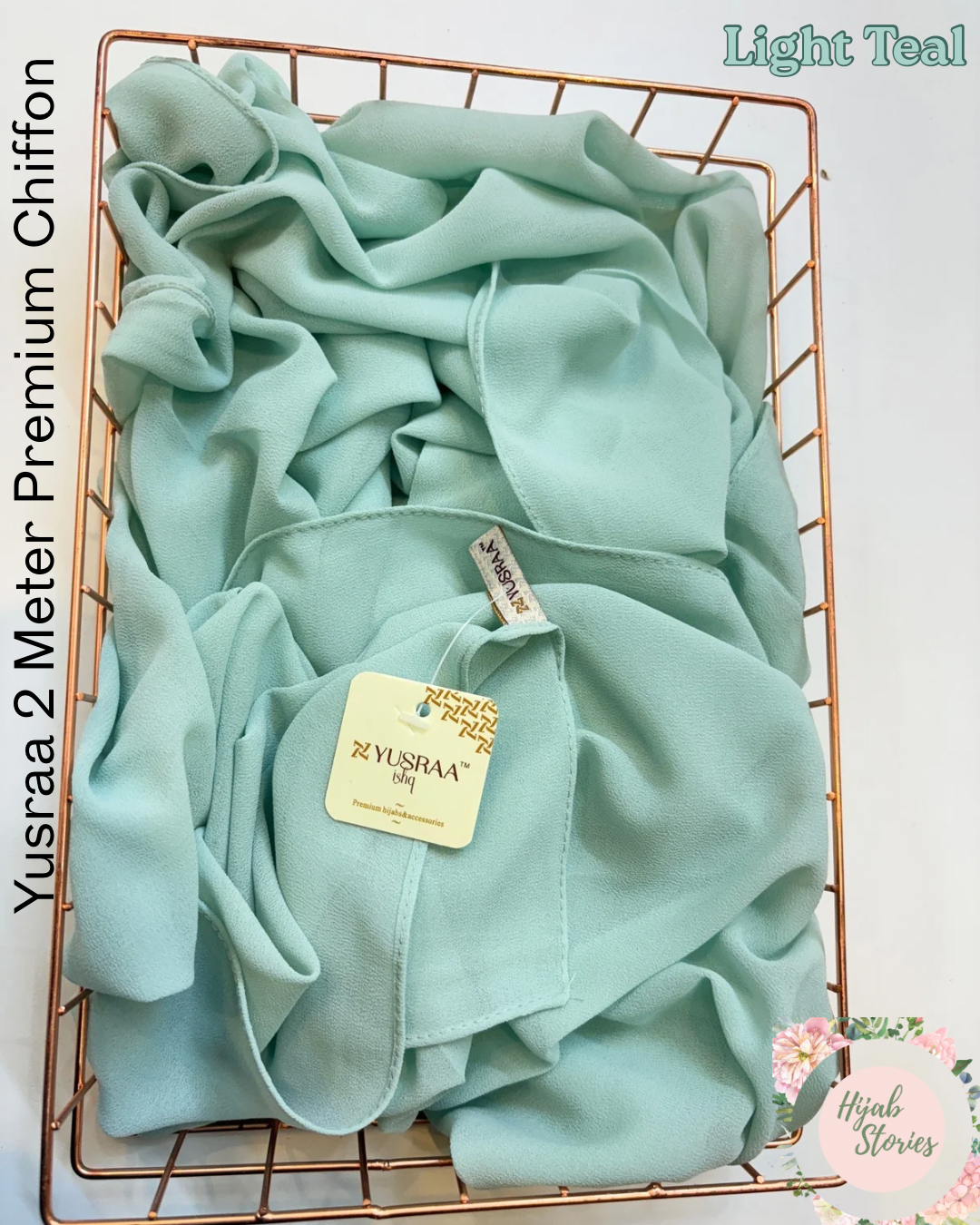 Light Teal Yusraa 2 Meter Chiffon Hijabs
