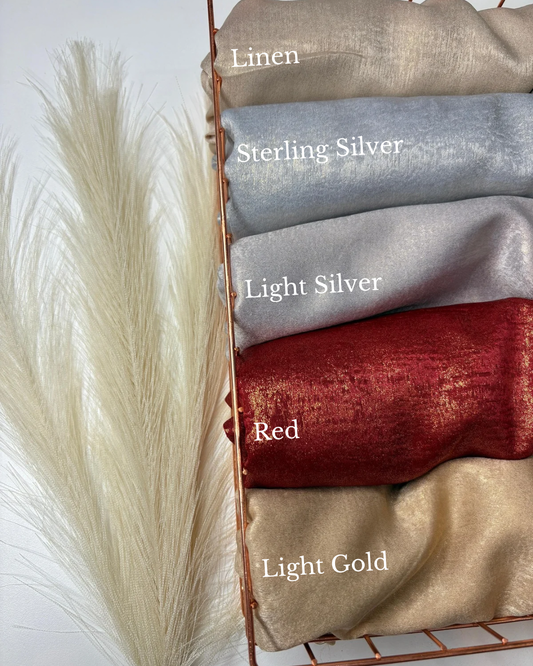 Yusraa Velvet Satin Gold Foil Hijabs
