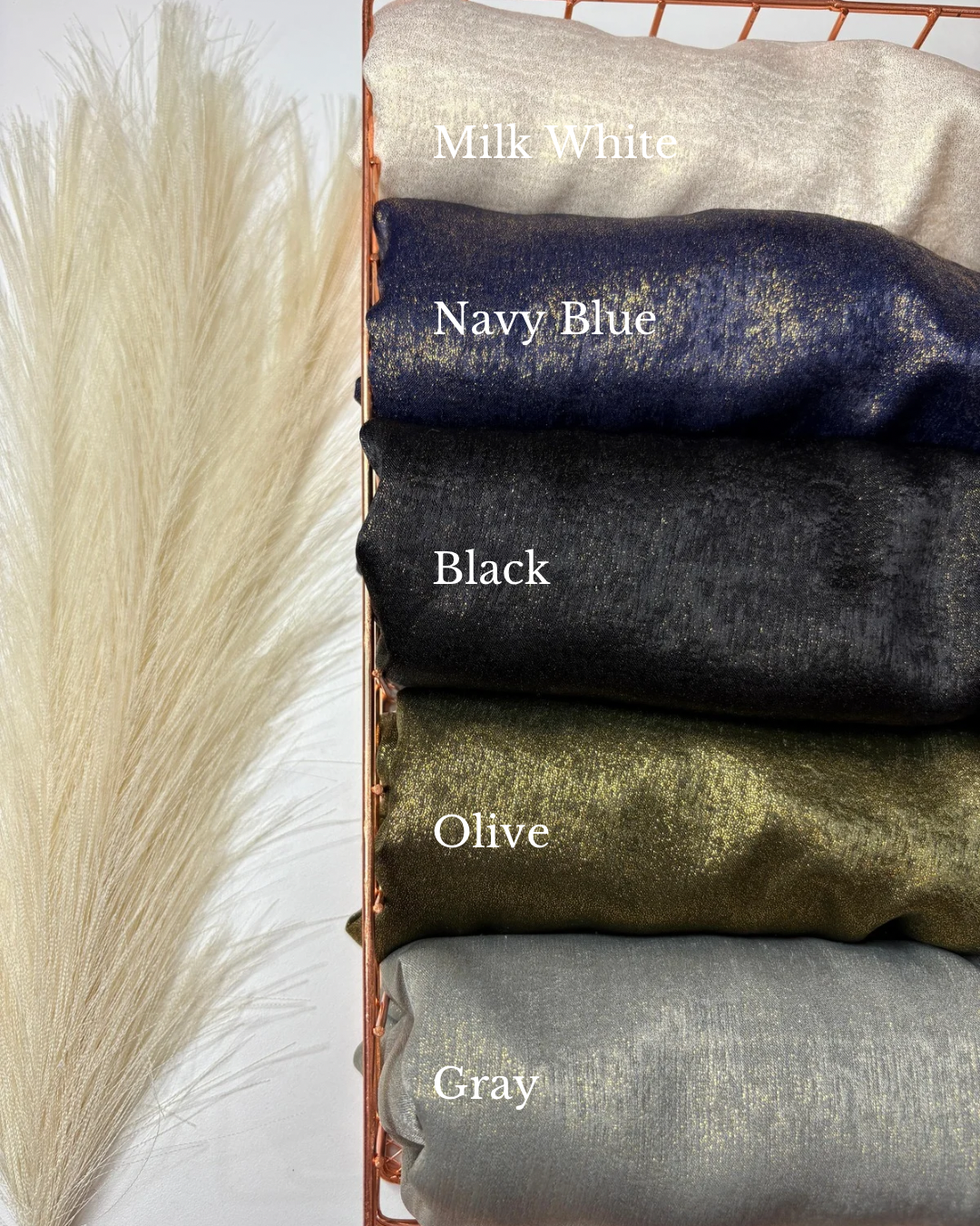 Yusraa Velvet Satin Gold Foil Hijabs