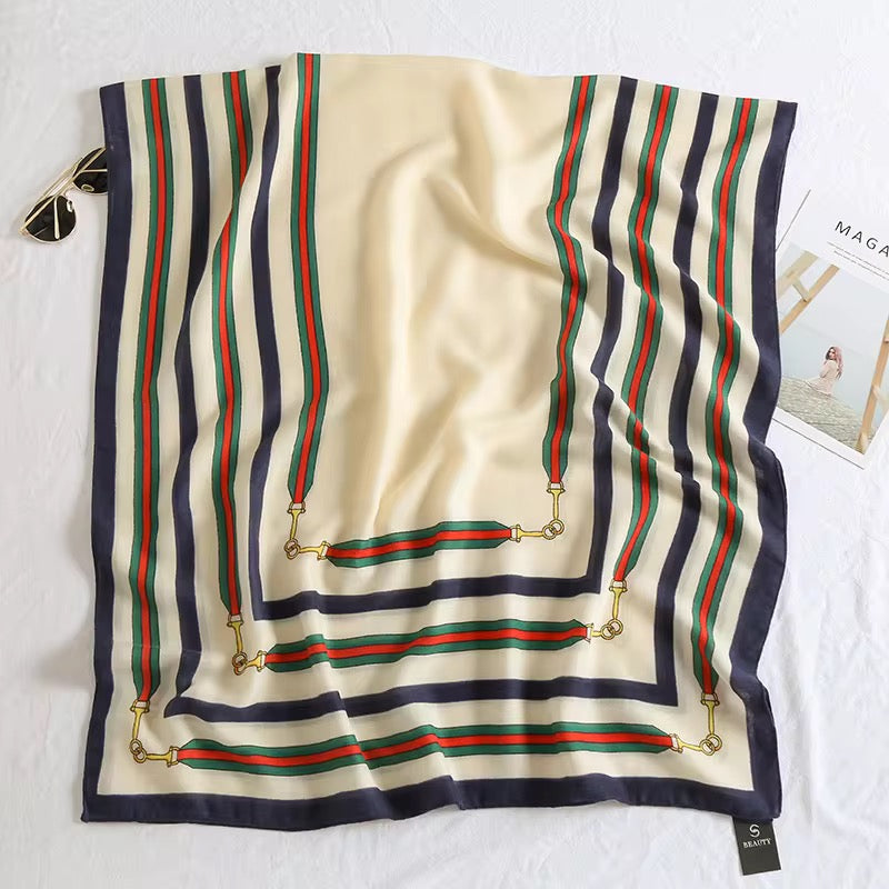 Stripe Chain Printed Viscose Scarf