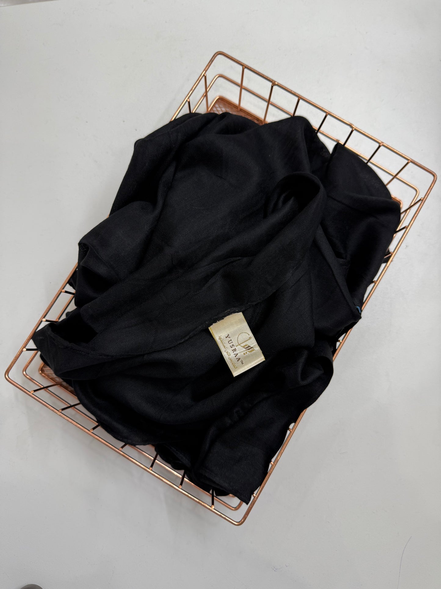 Yusraa Black Turkish Modal Cotton Hijabs