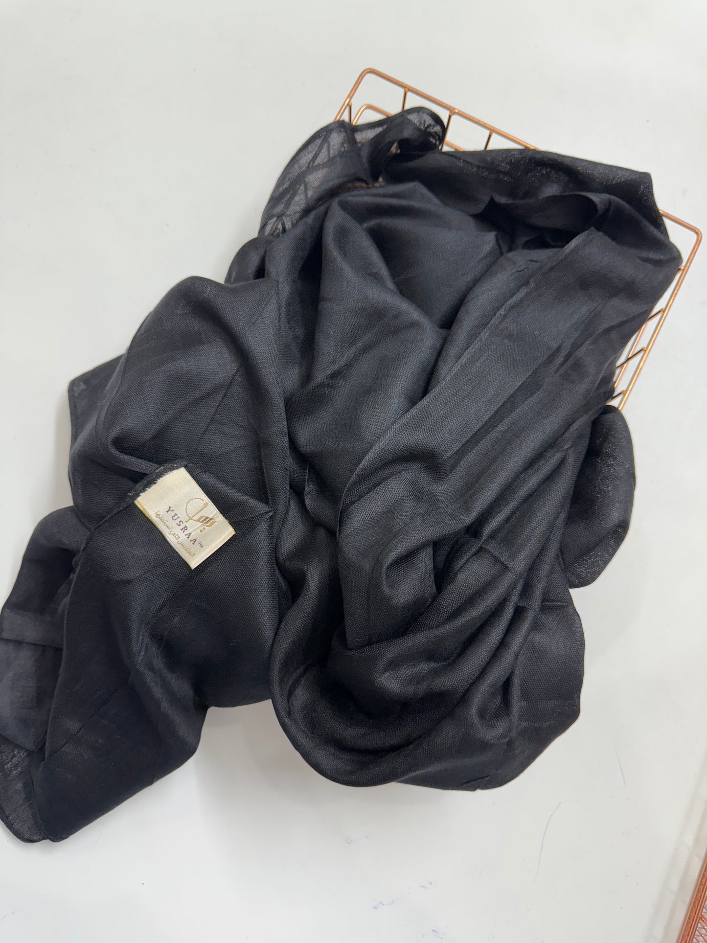 Yusraa Black Turkish Modal Cotton Hijabs