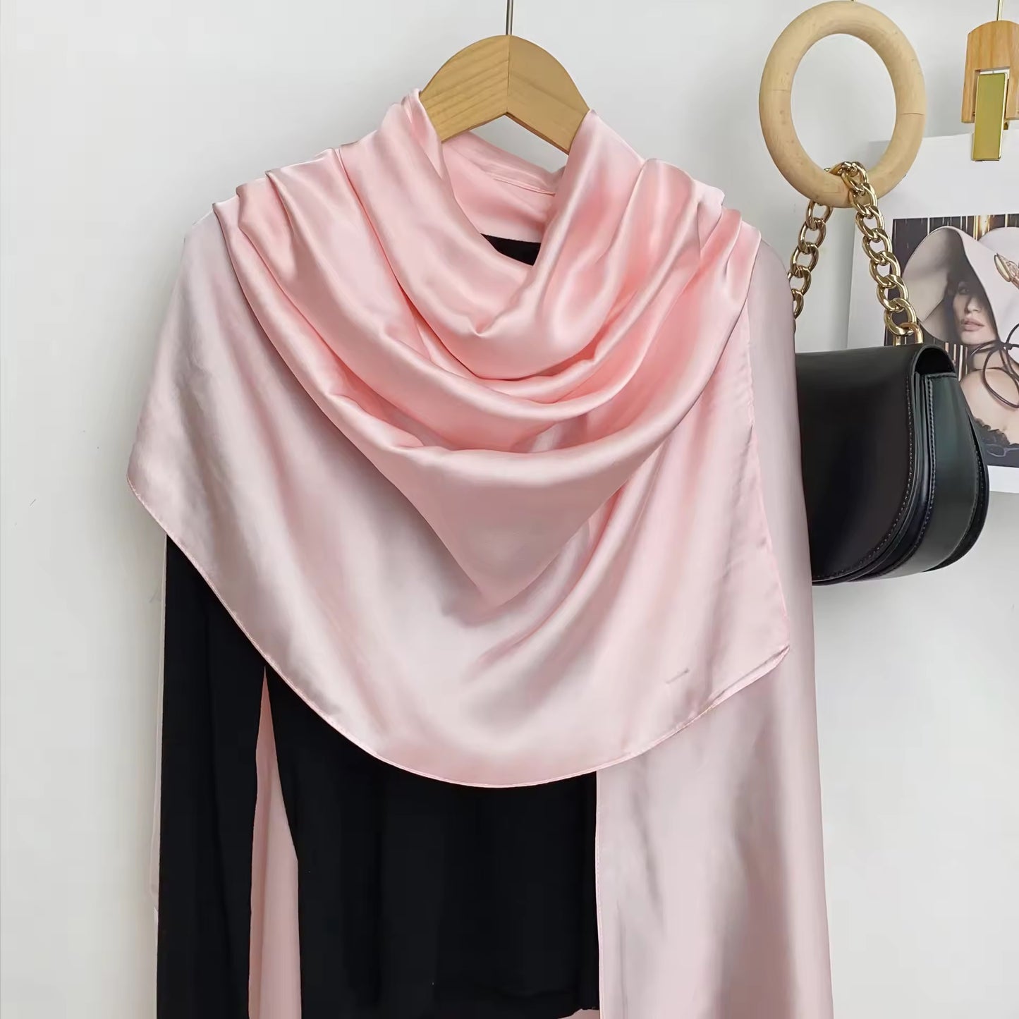 Silk Satin Scarves - Baby Pink