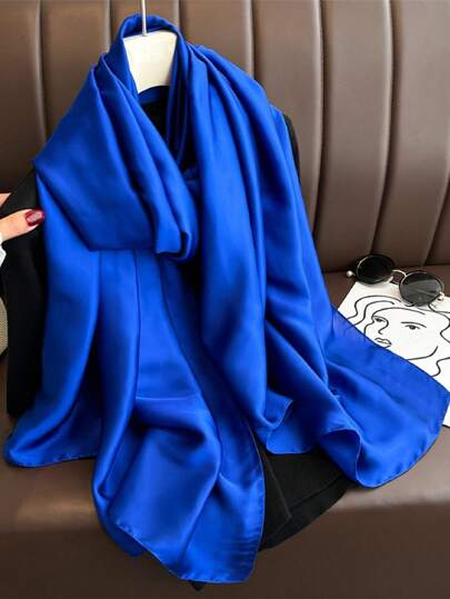 Silk Satin Scarves - Royal Blue