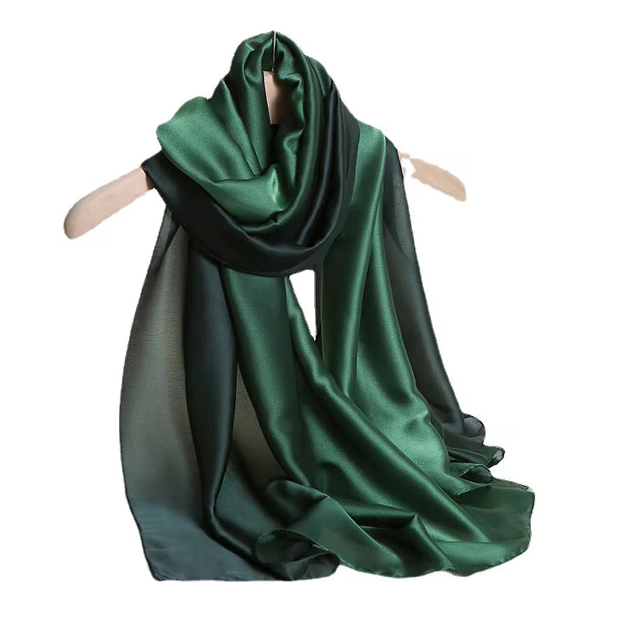 Forest Ombre Printed Silk Scarf