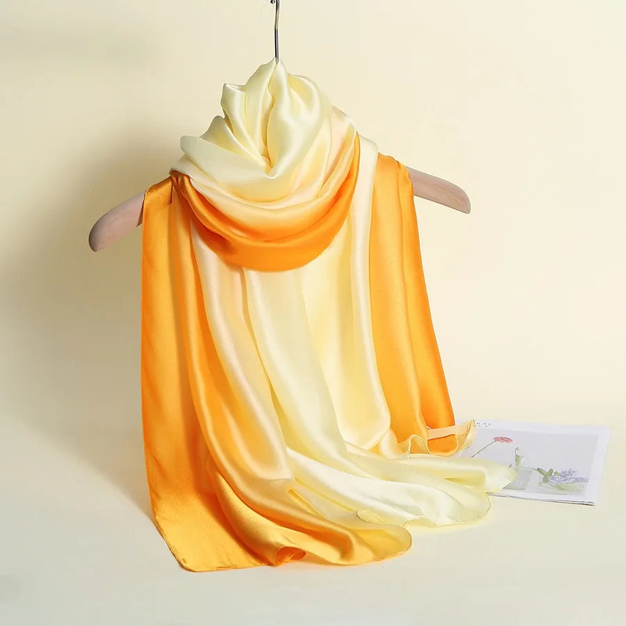 Mango Ombre Printed Silk Scarf