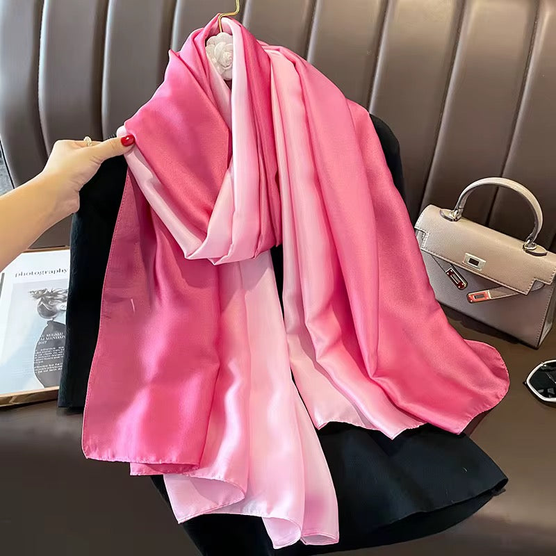 Blush Ombre Printed Silk Scarf