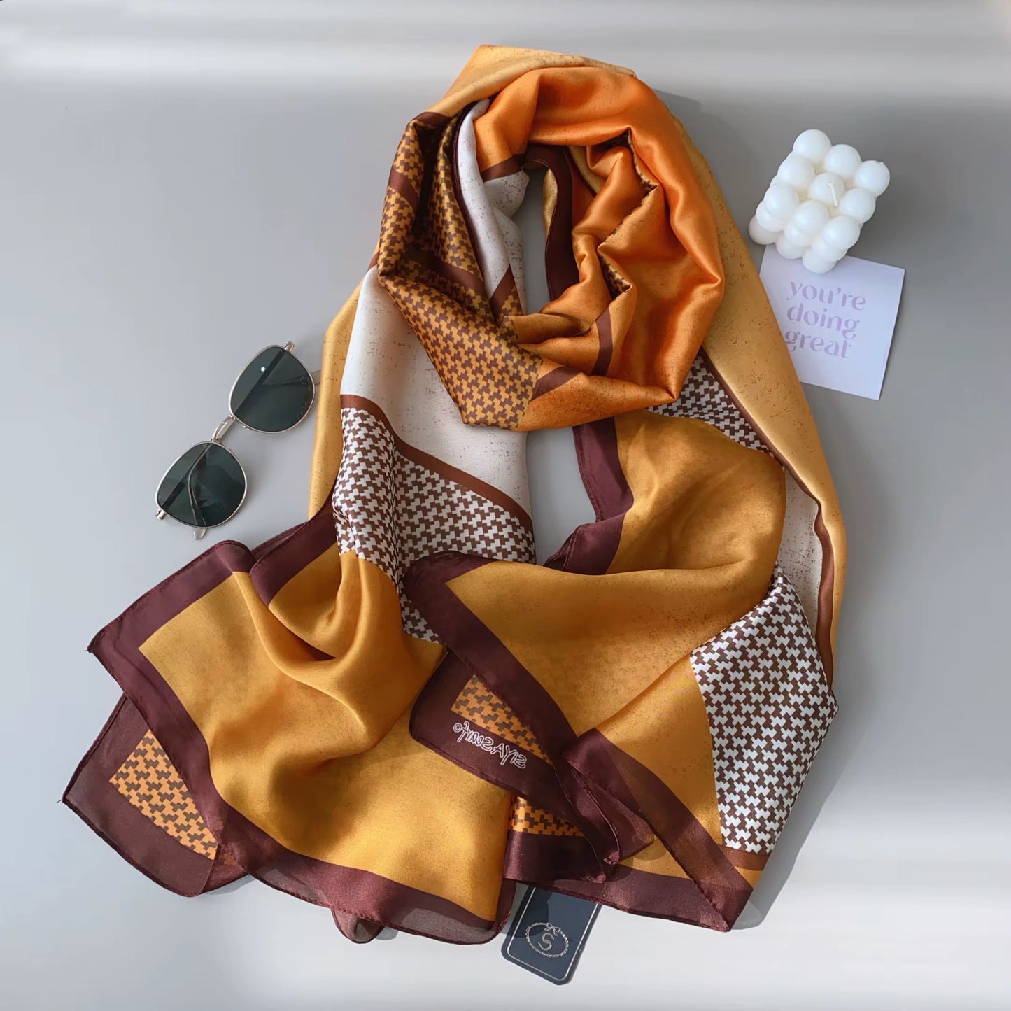 Tranquil Tangerine Silk Scarf