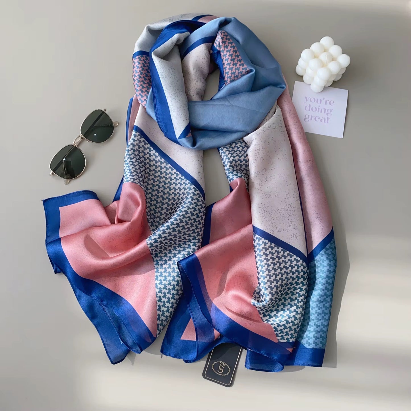 Tranquil Pink Silk Scarf
