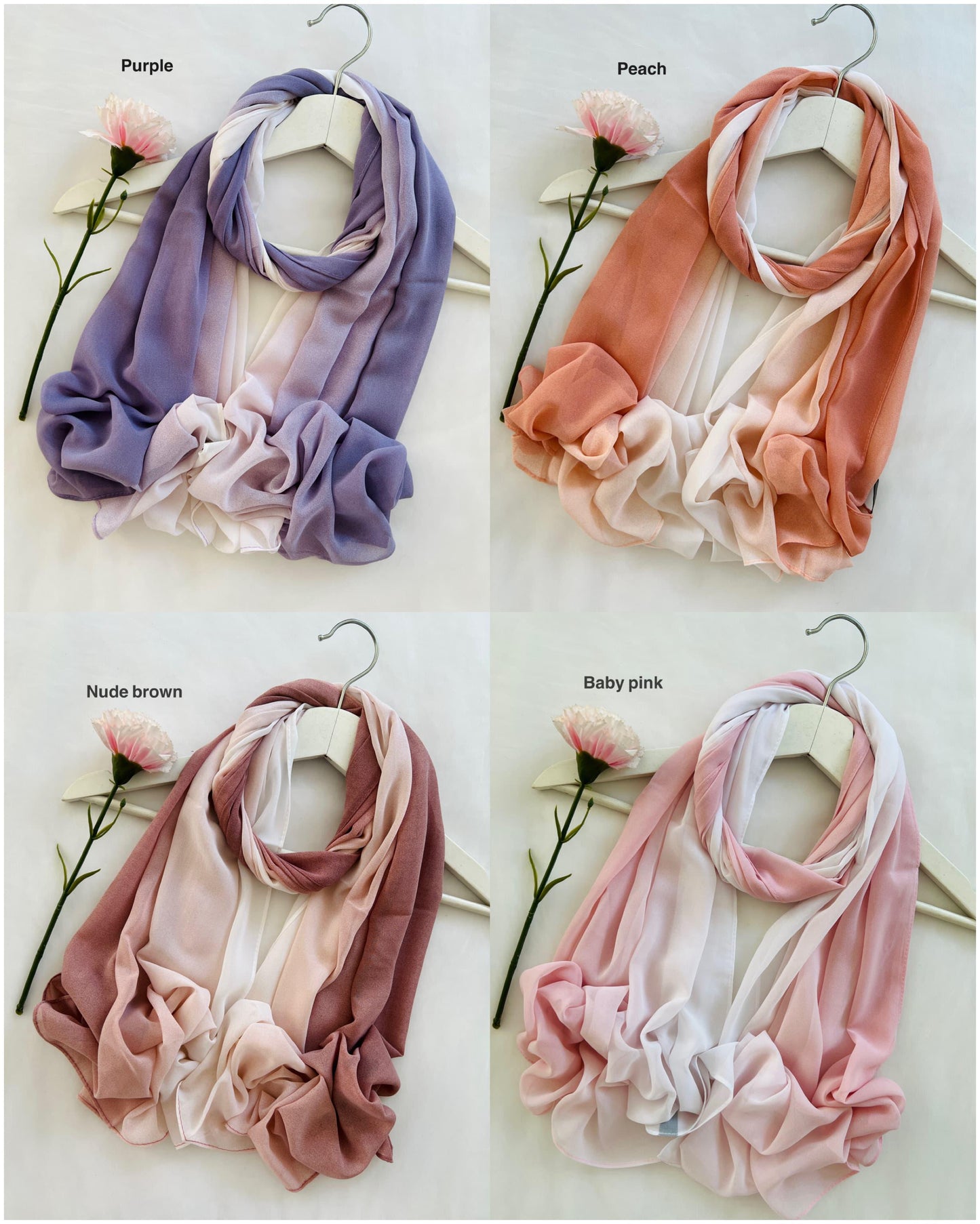R&S Printed Ombre Chiffon Hijabs