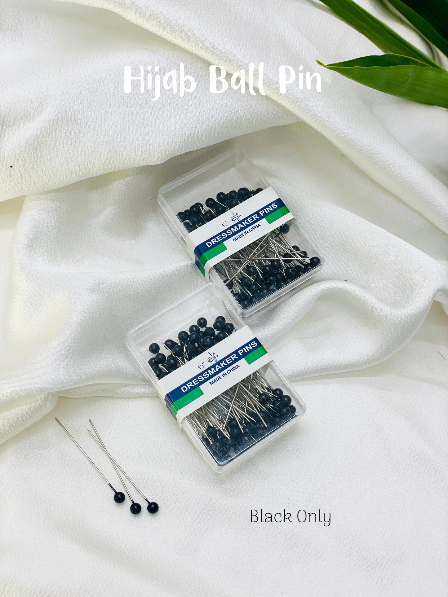 Hijab Ball Pins – Black Fabric