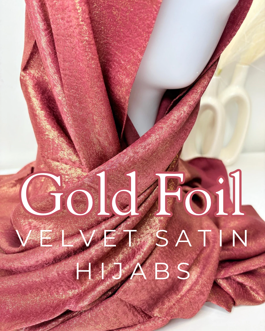 Gold Foil Velvet Satin Hijabs