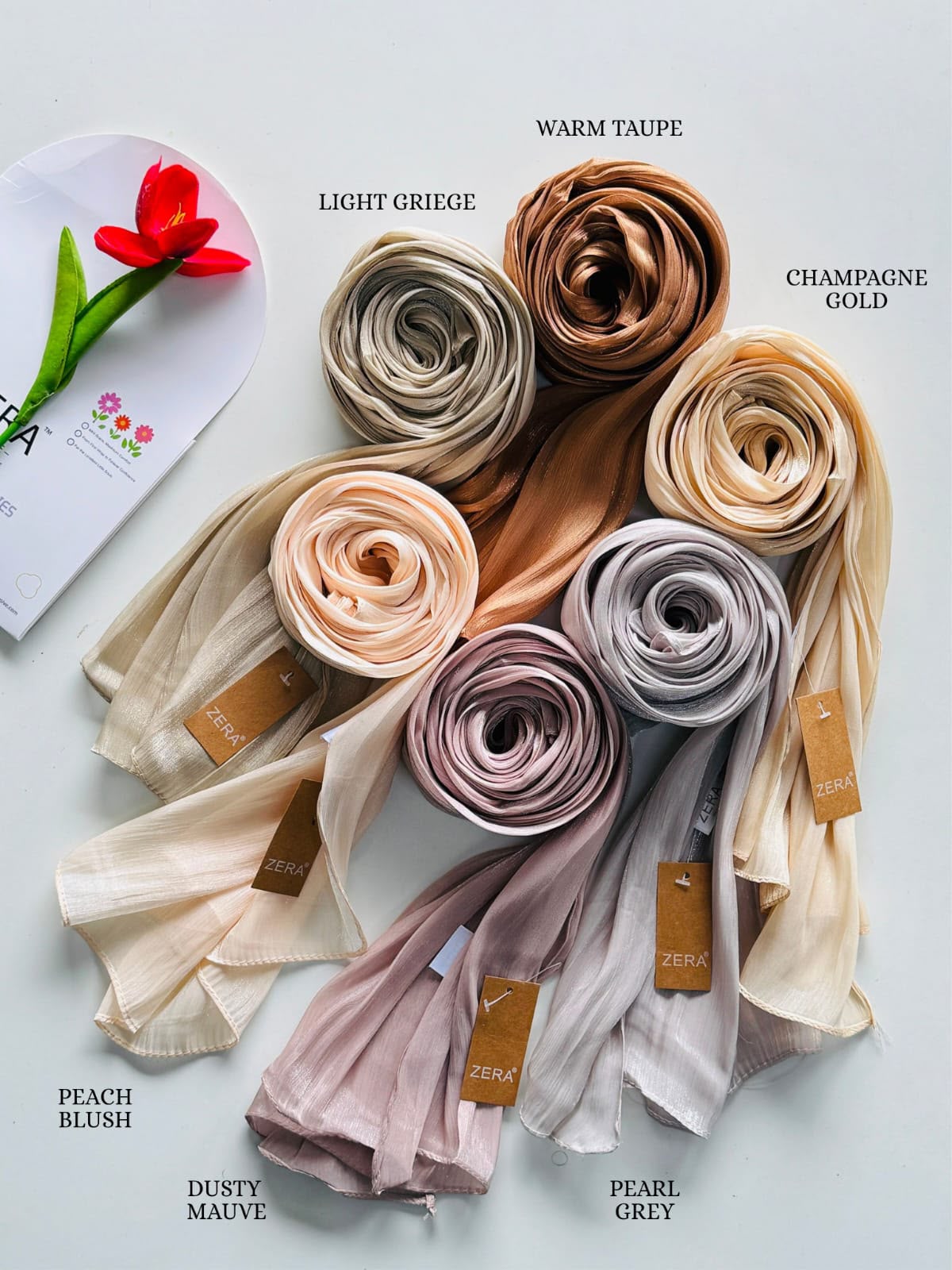 Zera Organza Shimmer Hijabs Dusty Shades