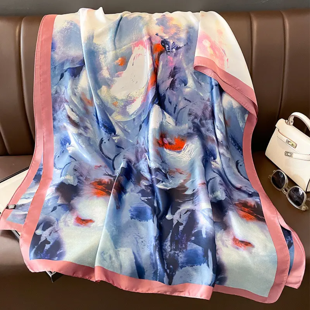 Mistic Mosaic Printed Silk Scarf