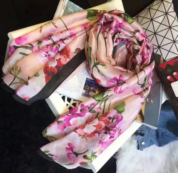 Brand Printed GC Silk Scarf