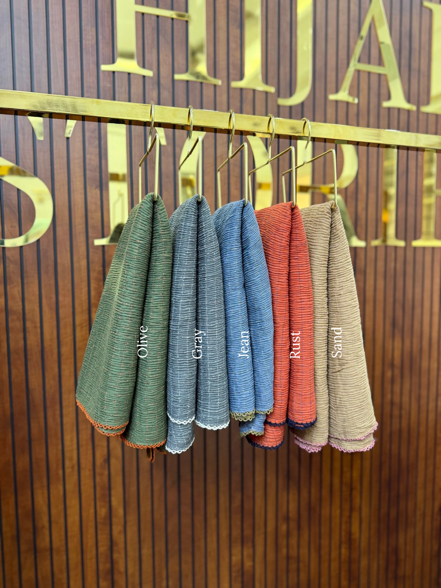 Dubai Cotton Check Crochet Hijabs Summer Edition 26’