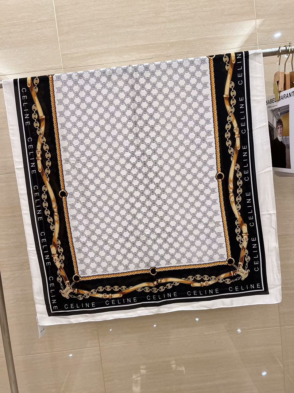 Brand Printed CL Silk Scarf