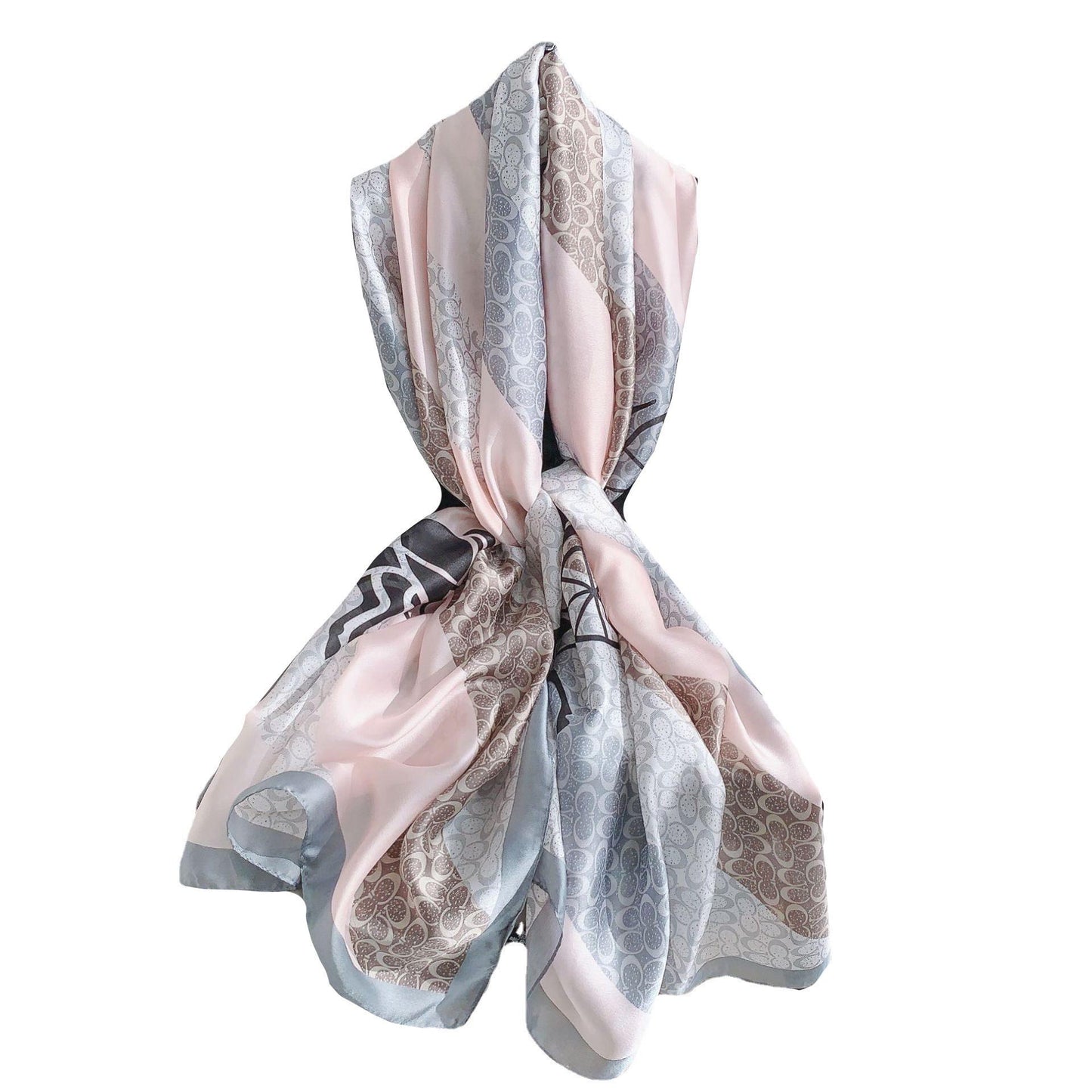 Coach Baby Pink Printed Silk Scarf Summer Edition 26'